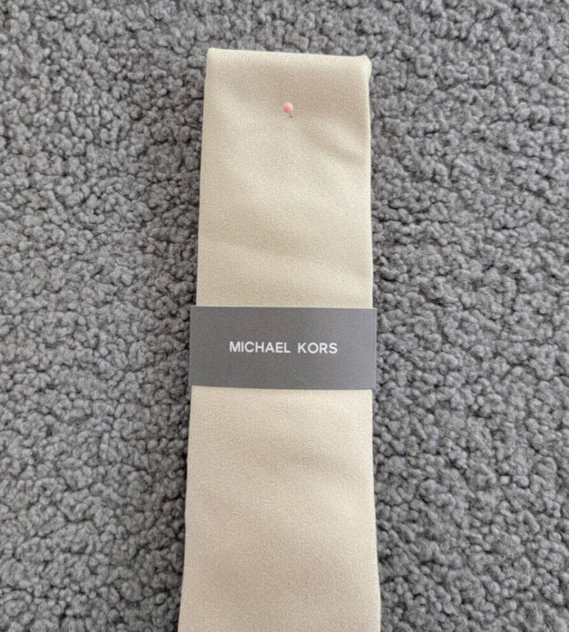 Michael Kors Bronson Solid Tie Men's One Size Champagne Classic Design Pointed