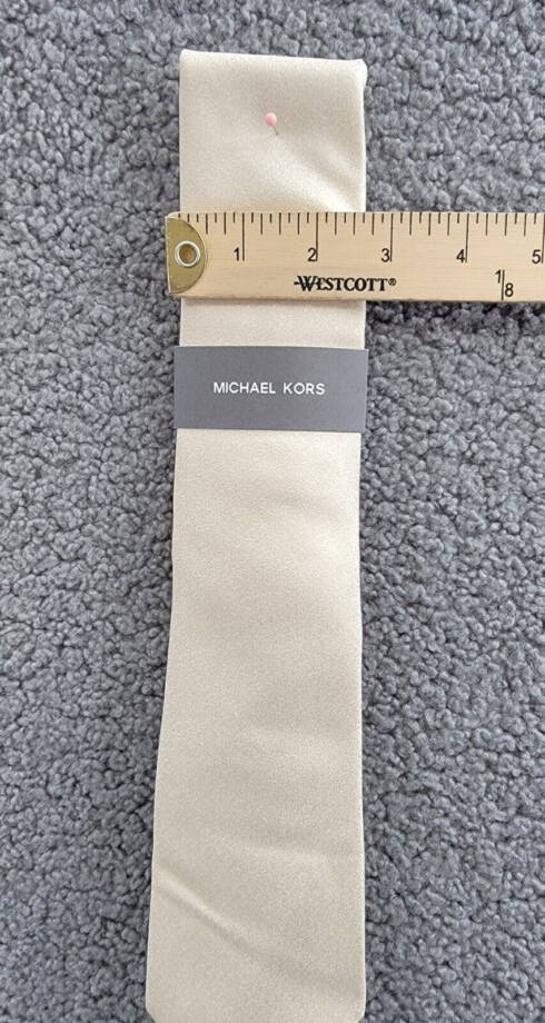 Michael Kors Bronson Solid Tie Men's One Size Champagne Classic Design Pointed