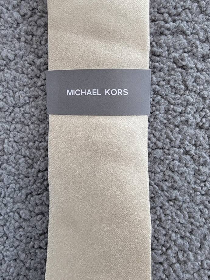Michael Kors Bronson Solid Tie Men's One Size Champagne Classic Design Pointed