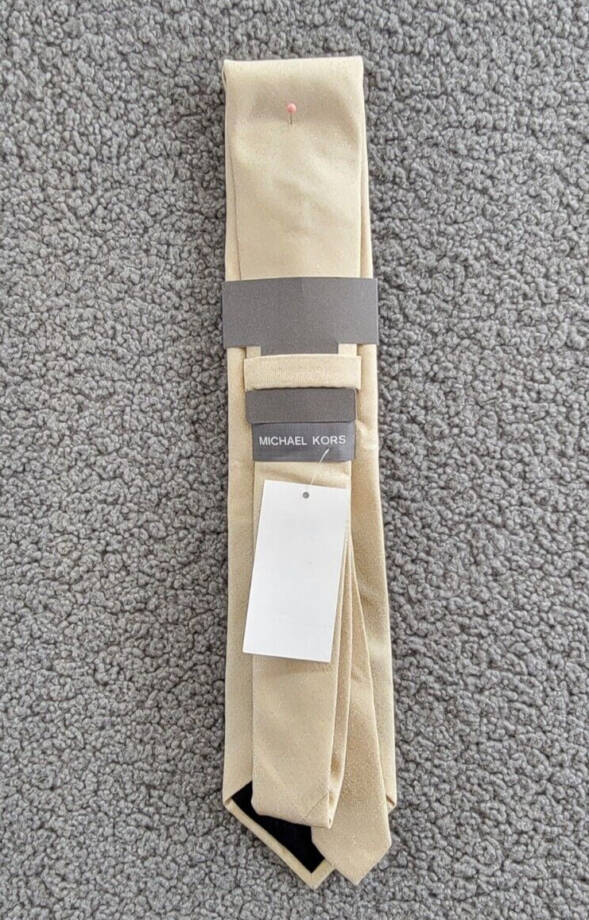 Michael Kors Bronson Solid Tie Men's One Size Champagne Classic Design Pointed