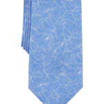 Michael Kors Silk Blend Saunders Botanical Tie Men's One Size Blue Adjustable