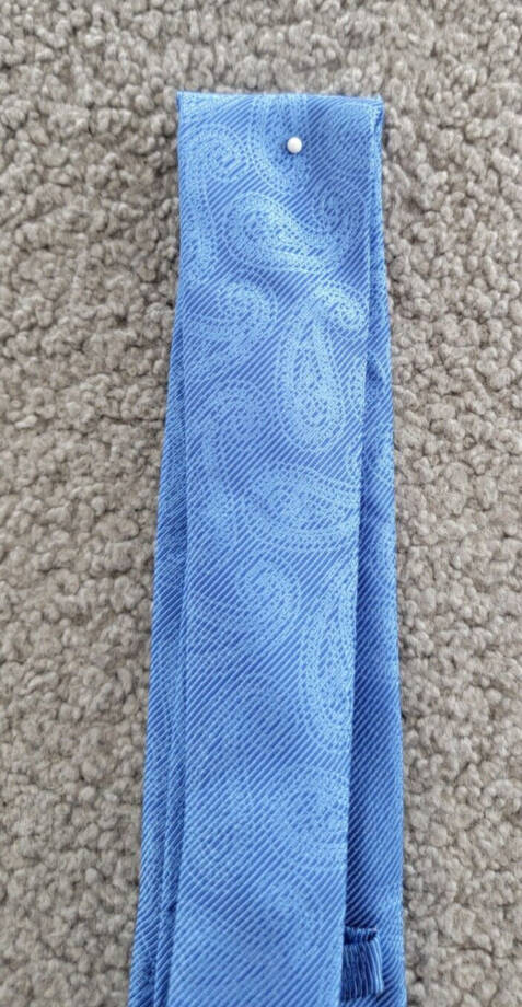 Michael Kors Silk Blend Adkins Paisley Tie Men's One Size Blue Adjustable~