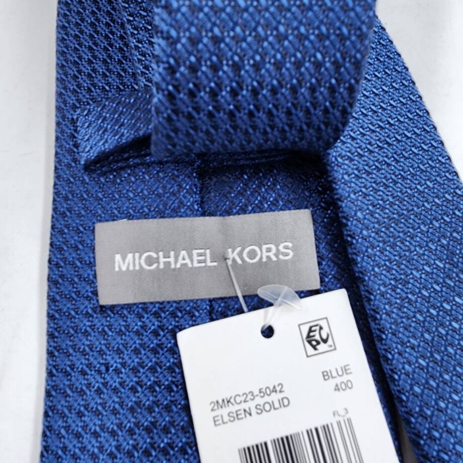 Michael Kors Elsen Solid Silk Blend Tie Men's One Size Blue Classic Design