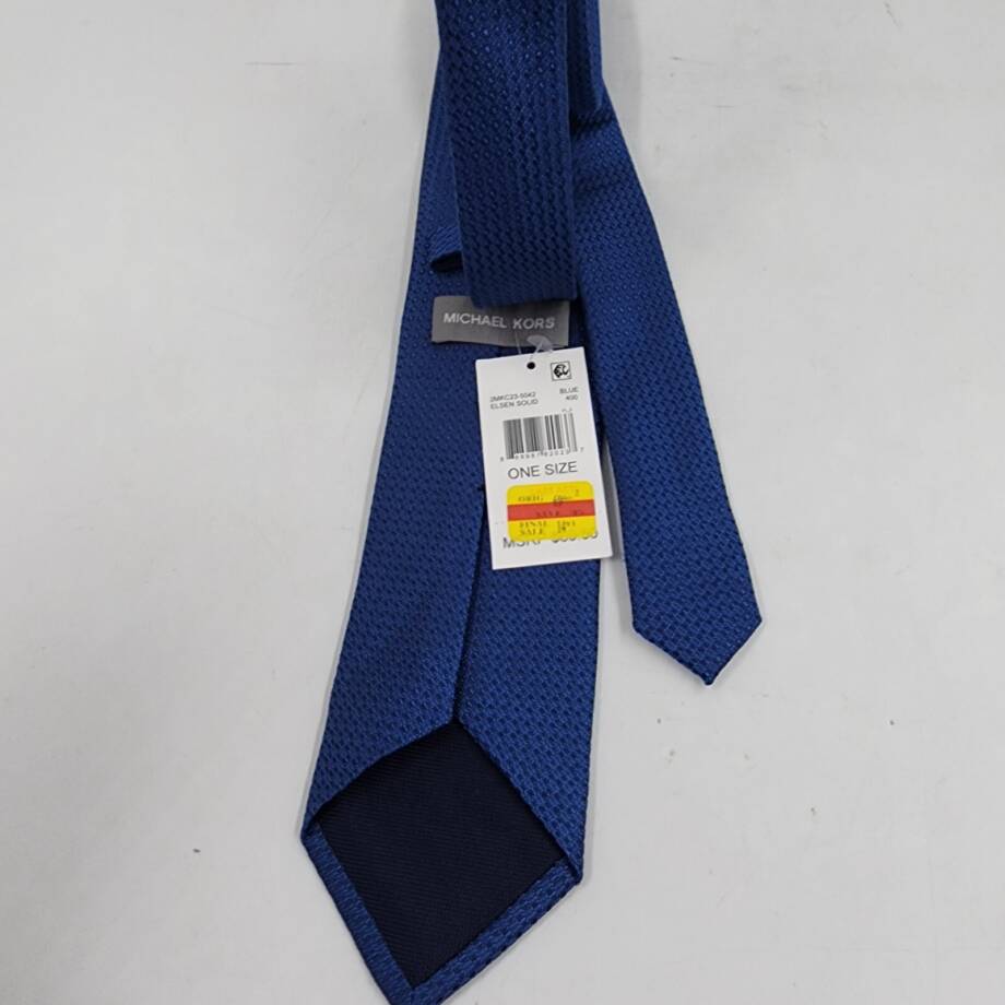 Michael Kors Elsen Solid Silk Blend Tie Men's One Size Blue Classic Design