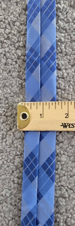 Calvin Klein Silk Blend Tonal Striated Plaid Tie Men's Blue Adjustable~
