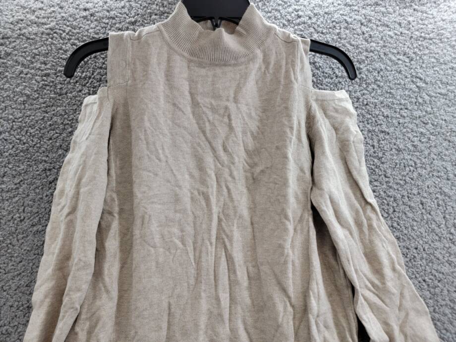 Style & Co. Cold Shoulder Ribbed Trim Sweaterdress Women's L Hammock Heather L/S