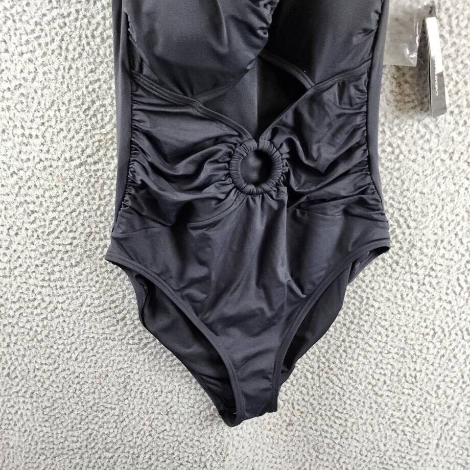 Carmen Marc Valvo Convertible Bandeau One-Piece Swimsuit Women's 12 Black