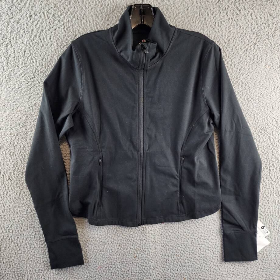 Champion Soft Touch Cardio Jacket Women's L Black Full Zip Stand Collar L/S