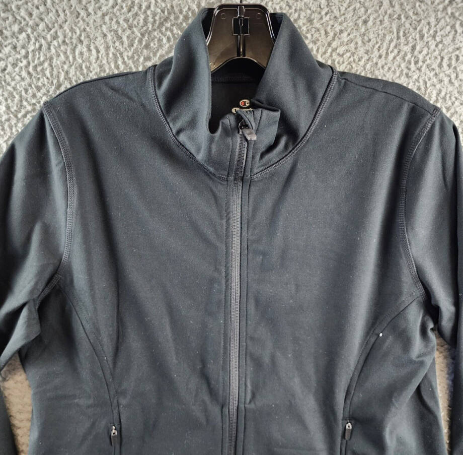 Champion Soft Touch Cardio Jacket Women's L Black Full Zip Stand Collar L/S