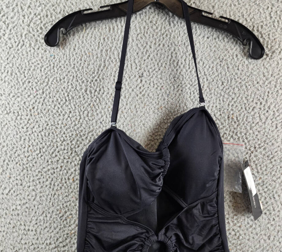 Carmen Marc Valvo Convertible Bandeau One-Piece Swimsuit Women's 12 Black