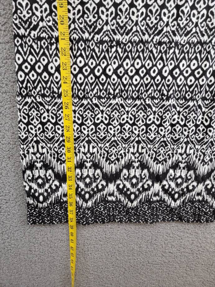 Karen Scott Printed T-Shirt Dress Women's S Deep Black/White 1/2 Sleeve Pullover