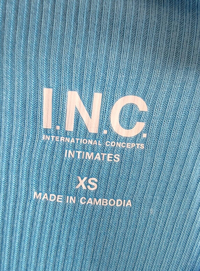 I.N.C. International Concepts Sparkle Knit Nightgown Women XS Cyan Blue Pullover
