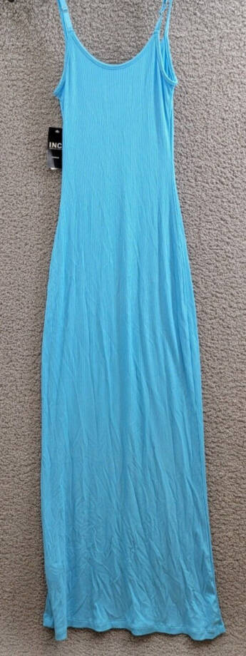 I.N.C. International Concepts Sparkle Knit Nightgown Women XS Cyan Blue Pullover