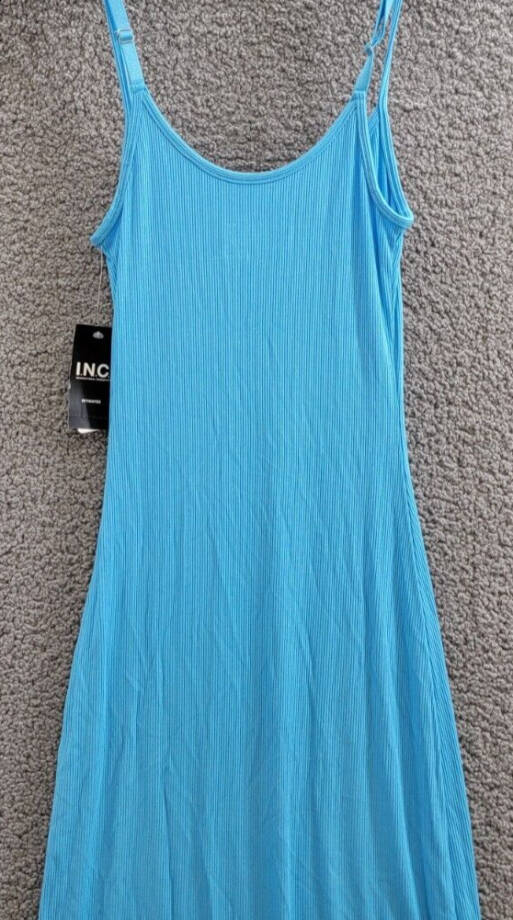 I.N.C. International Concepts Sparkle Knit Nightgown Women XS Cyan Blue Pullover