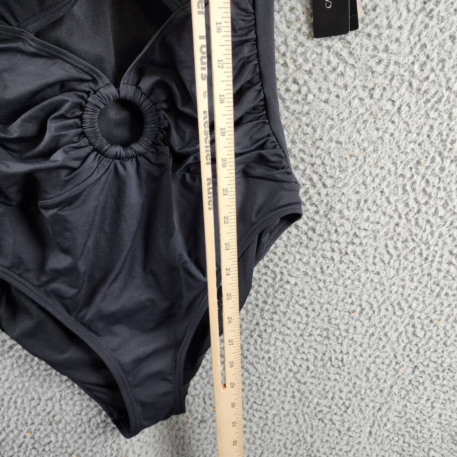 Carmen Marc Valvo Convertible Bandeau One-Piece Swimsuit Women's 12 Black