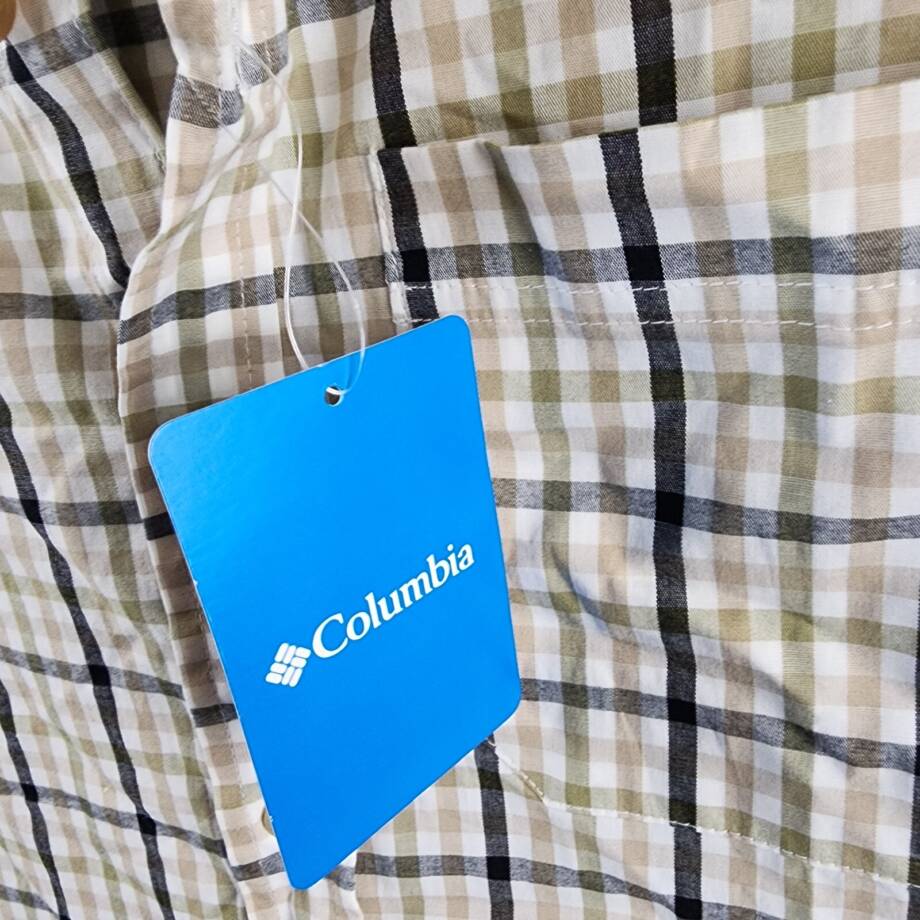 Columbia Rapid Rivers Short Sleeve Shirt Men's S Ancient Fossil Button Closure