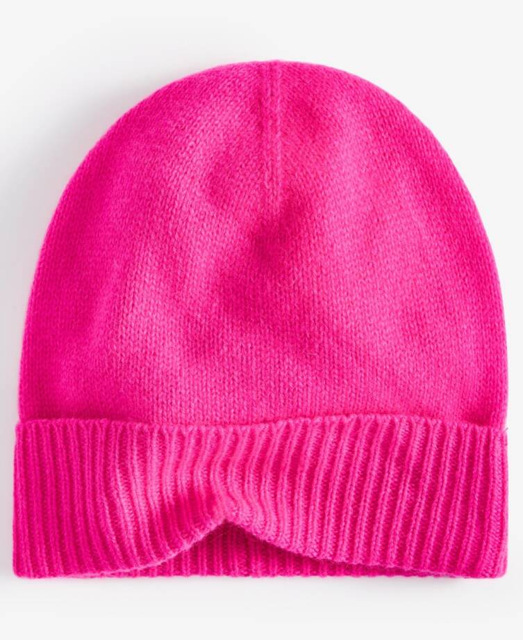 Charter Club Cashmere Cuffed Beanie Hat Women's One Size Pink Flame Solid