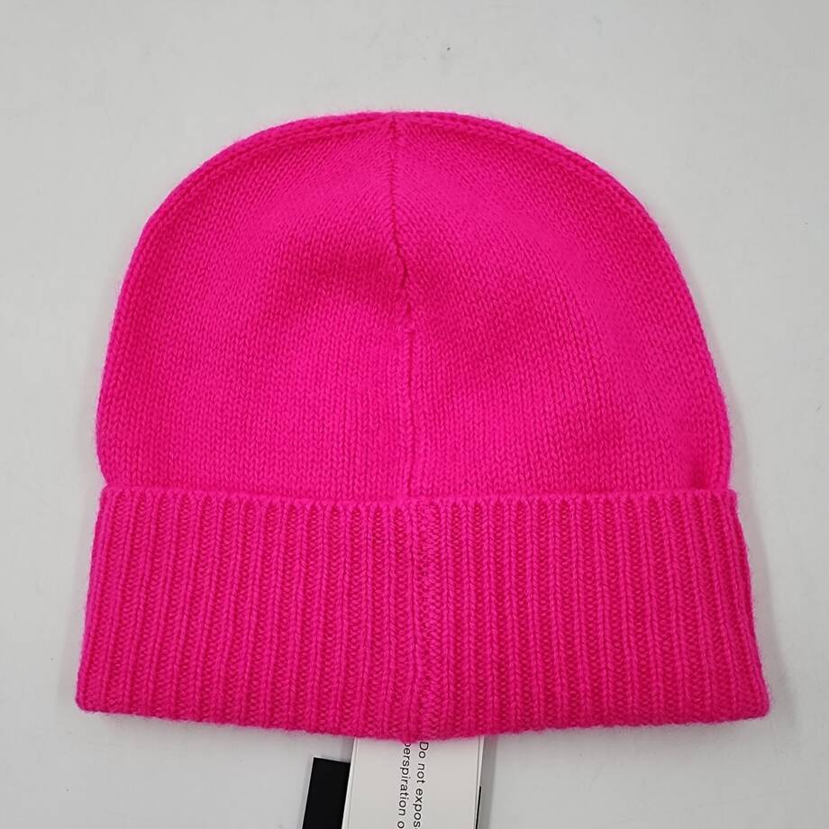 Charter Club Cashmere Cuffed Beanie Hat Women's One Size Pink Flame Solid