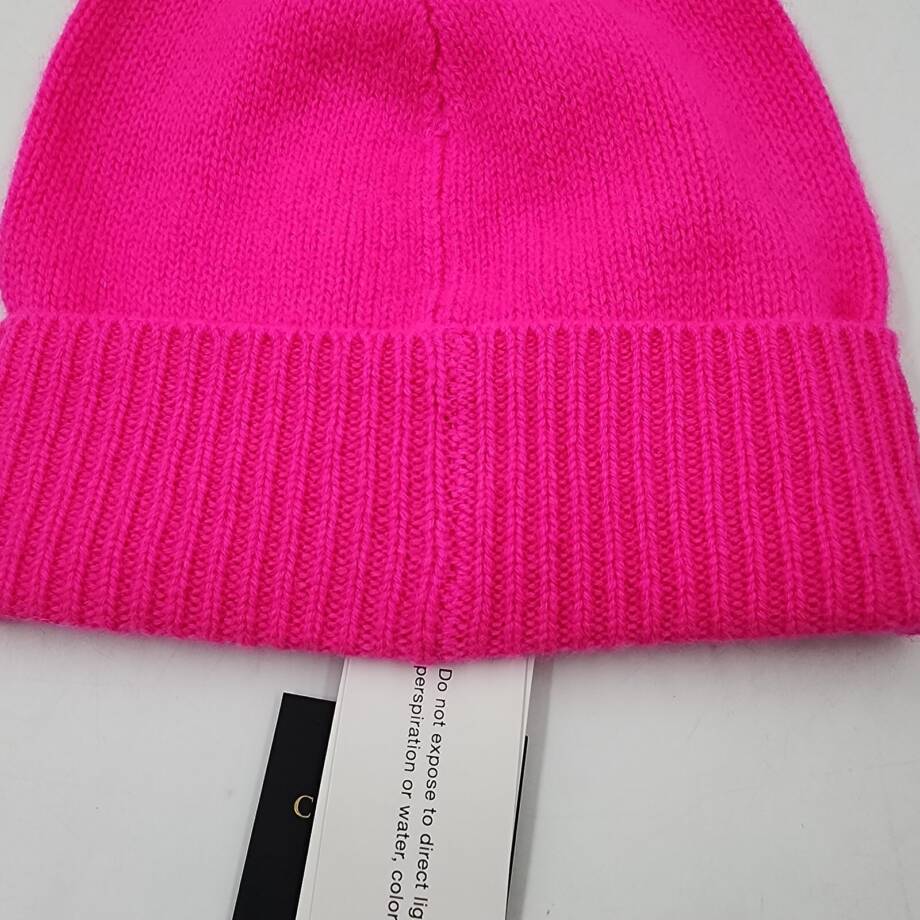 Charter Club Cashmere Cuffed Beanie Hat Women's One Size Pink Flame Solid