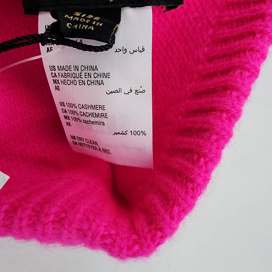 Charter Club Cashmere Cuffed Beanie Hat Women's One Size Pink Flame Solid