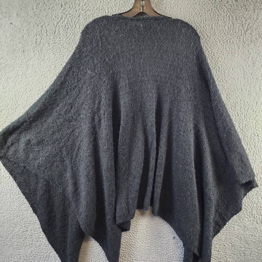 Steve Madden Open Front Solid Boucle Lurex Cape Sweater Women's One Size Black