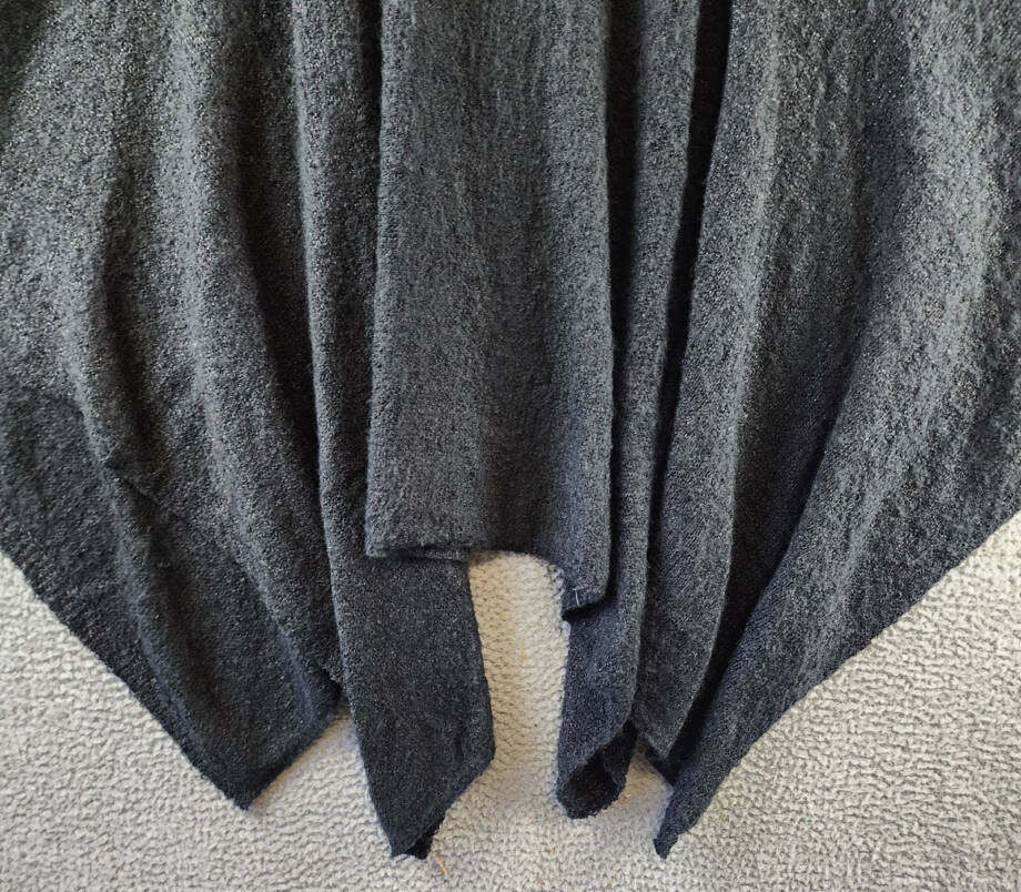 Steve Madden Open Front Solid Boucle Lurex Cape Sweater Women's One Size Black