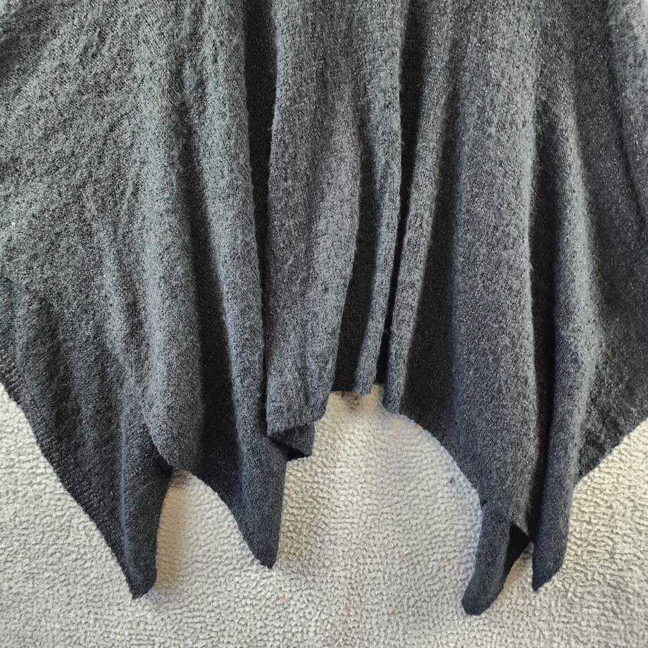 Steve Madden Open Front Solid Boucle Lurex Cape Sweater Women's One Size Black