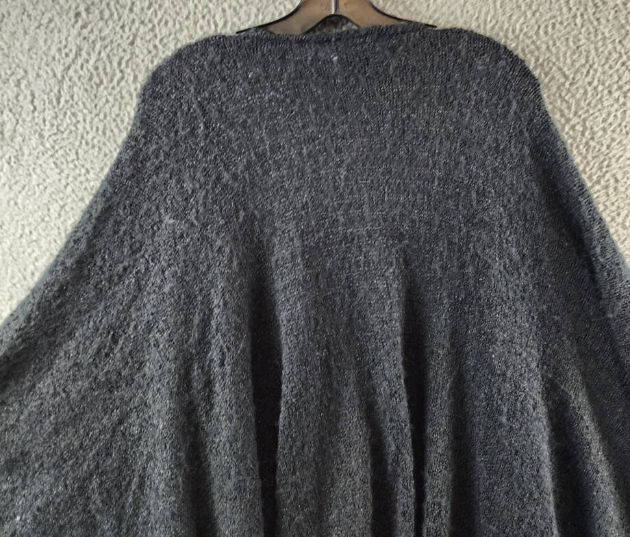 Steve Madden Open Front Solid Boucle Lurex Cape Sweater Women's One Size Black