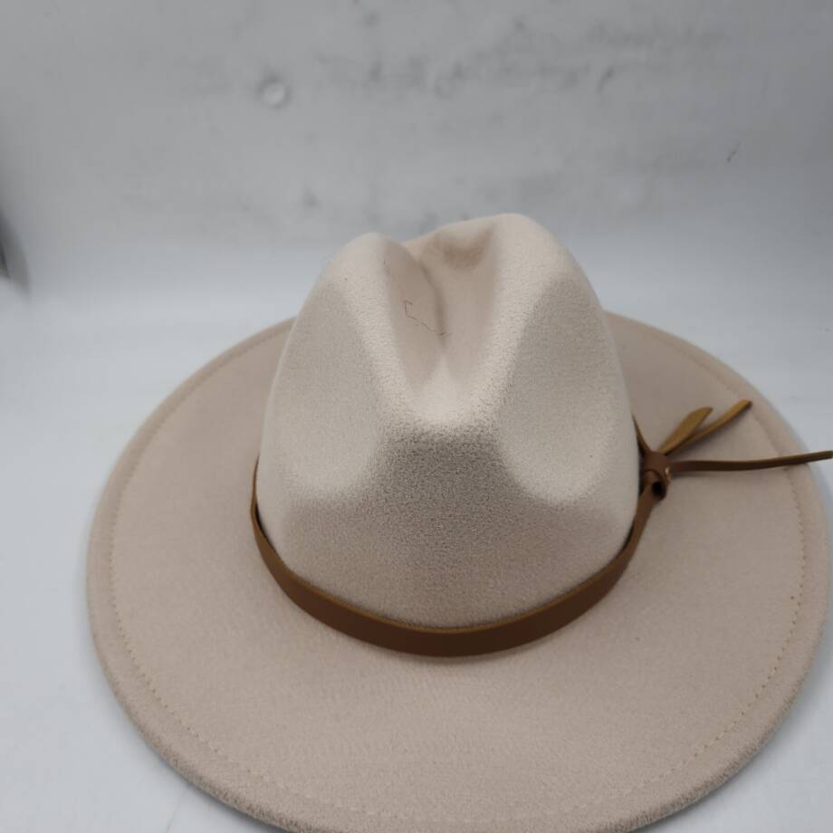 Marcus Adler Faux Leather Knotted Band Wool Blend Felt Hat Women's O/S Bone