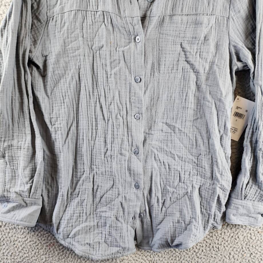 Splendid Kit Gauze Shirt Women's S Storm Collared Long Sleeve Button Closure