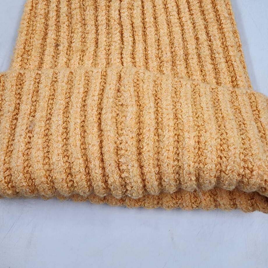 Steve Madden Cloud Knit Faux-Fur Pom Pom Beanie Women's One Size Orange