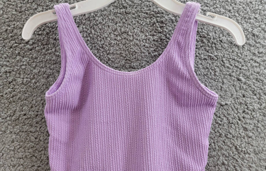 Roxy Aruba Textured One-Piece Swimsuit Girls 8 Crocus Petal Scoop Neck Low Back