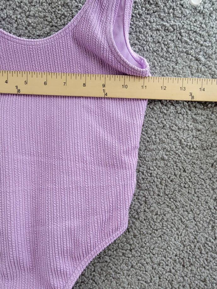 Roxy Aruba Textured One-Piece Swimsuit Girls 8 Crocus Petal Scoop Neck Low Back