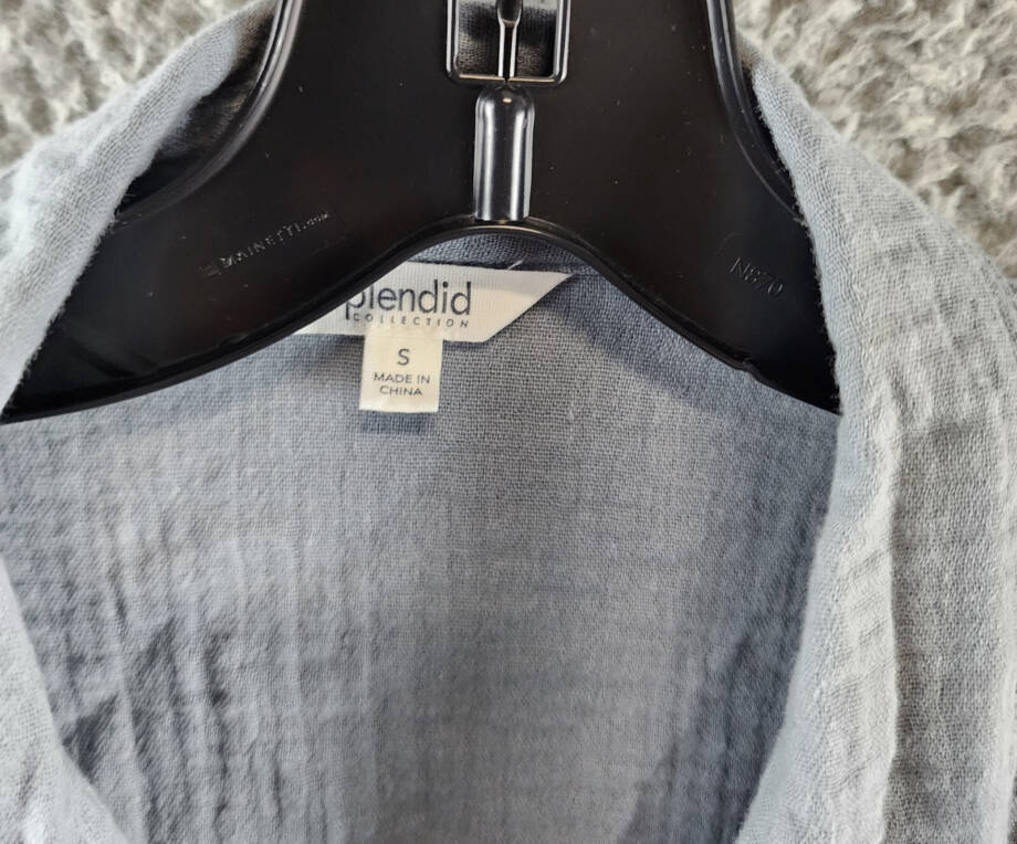 Splendid Kit Gauze Shirt Women's S Storm Collared Long Sleeve Button Closure