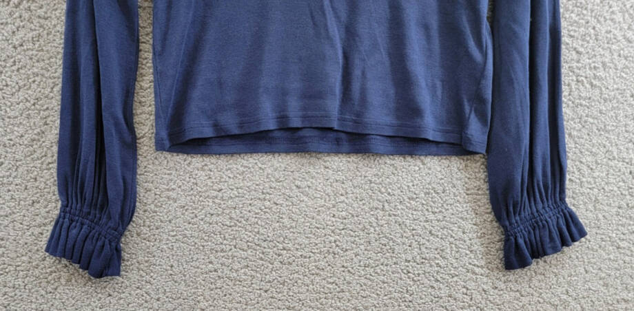 Polo Ralph Lauren Ruffled Cotton-Modal Long-Sleeve Top Big Girls L(12-14) Navy