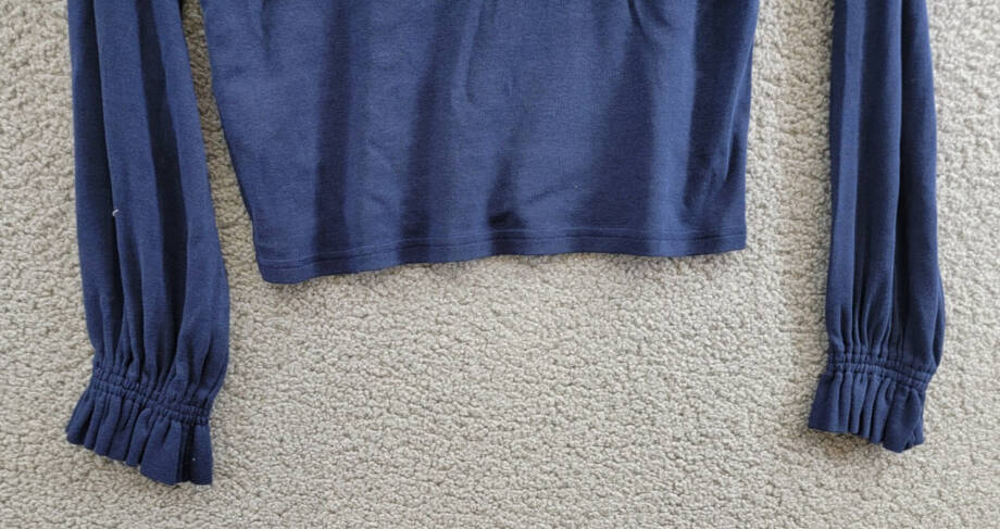 Polo Ralph Lauren Ruffled Cotton-Modal Long-Sleeve Top Big Girls L(12-14) Navy