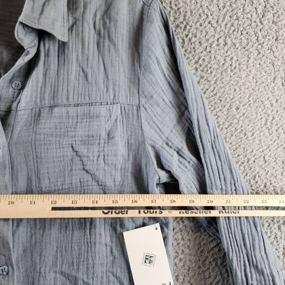 Splendid Kit Gauze Shirt Women's S Storm Collared Long Sleeve Button Closure