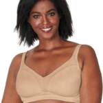 Playtex 18 Hour Bounce Control Wire Free Bra Women's 40DDD Taupe Hook & Eye Back
