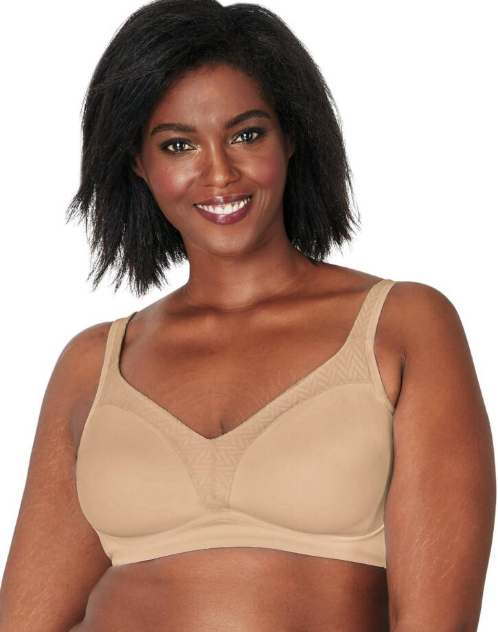 Playtex 18 Hour Bounce Control Wire Free Bra Women's 40DDD Taupe Hook & Eye Back