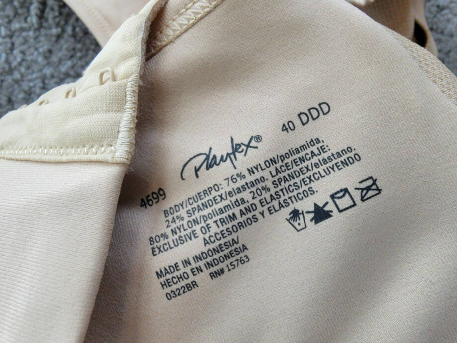 Playtex 18 Hour Bounce Control Wire Free Bra Women's 40DDD Taupe Hook & Eye Back