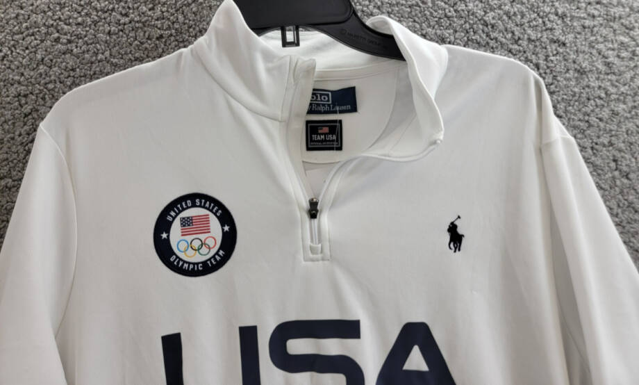 Polo Ralph Lauren Team USA Micro Dot Quarter Zip Sweatshirt Men's White 2XL