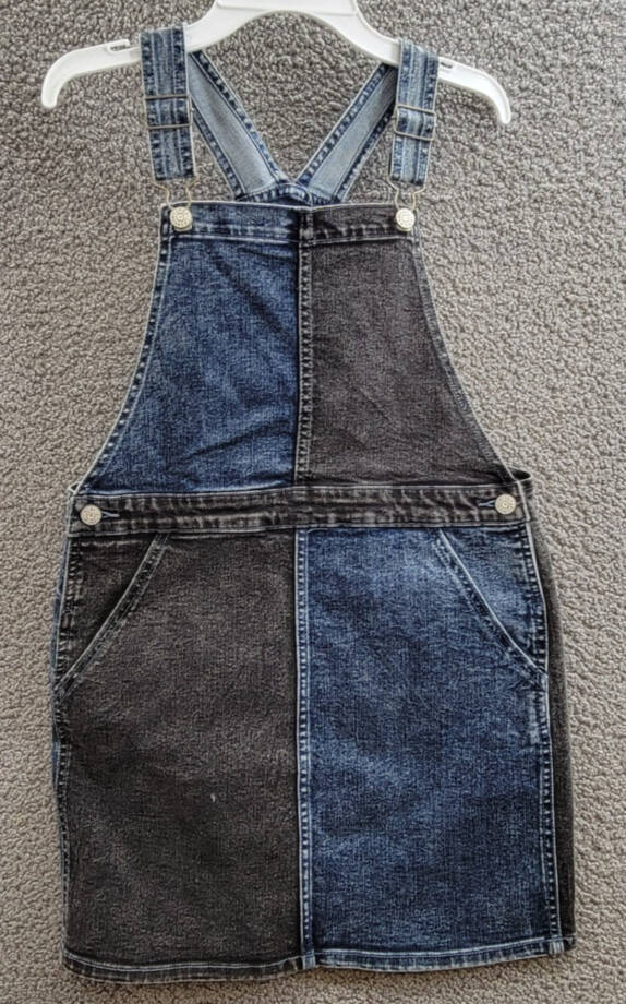Epic Threads Twist Denim Skirtall Girls' 14 Indigo Black Wash Square Neck Button