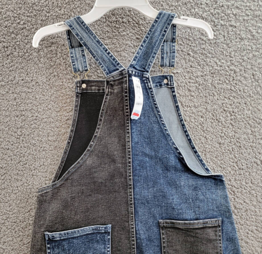Epic Threads Twist Denim Skirtall Girls' 14 Indigo Black Wash Square Neck Button