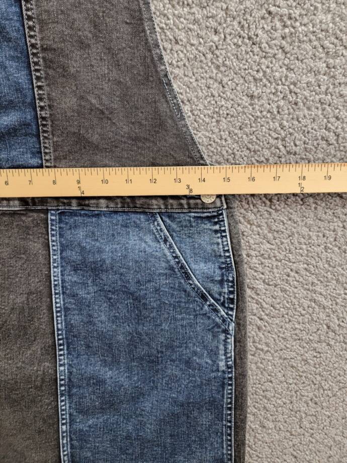 Epic Threads Twist Denim Skirtall Girls' 14 Indigo Black Wash Square Neck Button
