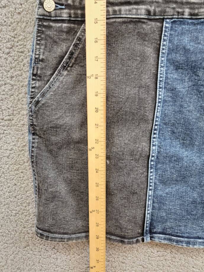 Epic Threads Twist Denim Skirtall Girls' 14 Indigo Black Wash Square Neck Button