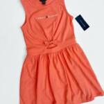 Tommy Hilfiger Embroidered-Logo Dress Girls M(8-10) Peach Dusk Crewneck Pullover