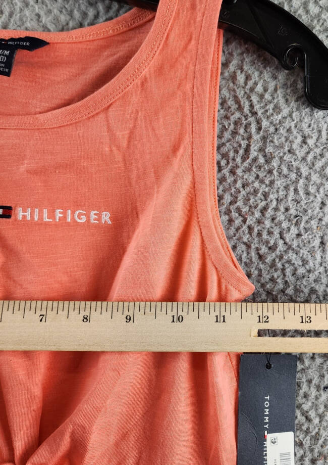 Tommy Hilfiger Embroidered-Logo Dress Girls M(8-10) Peach Dusk Crewneck Pullover