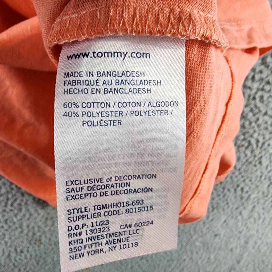 Tommy Hilfiger Embroidered-Logo Dress Girls M(8-10) Peach Dusk Crewneck Pullover