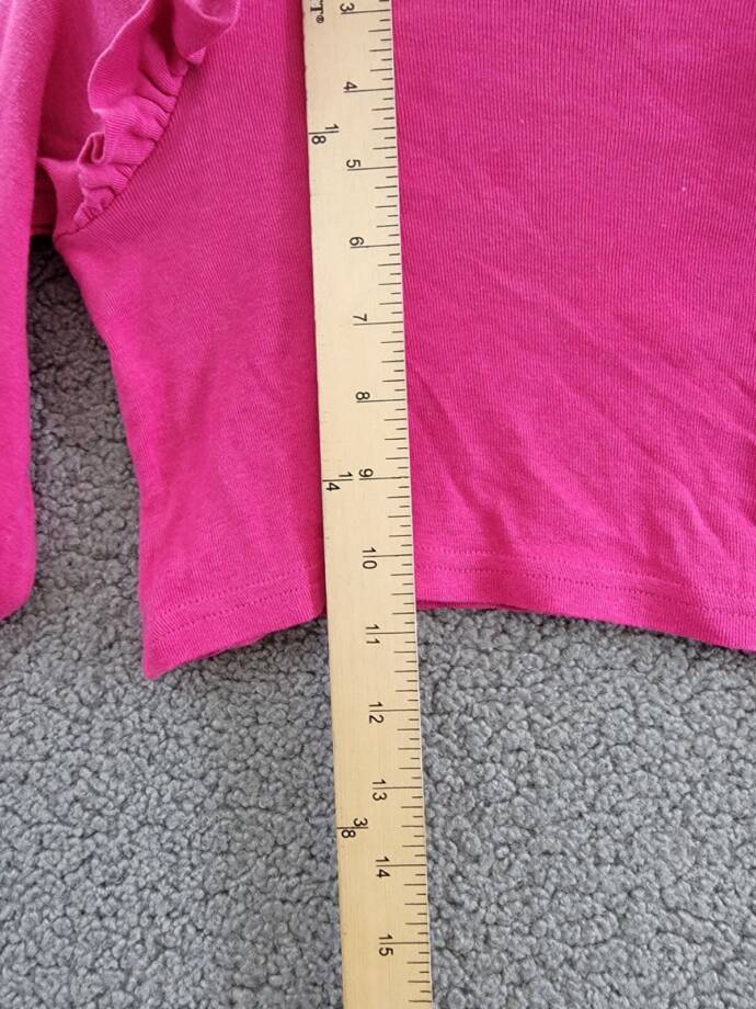 Polo Ralph Lauren Ruffle Long-Sleeve Top Girls' 2 College Pink Crewneck Pullover