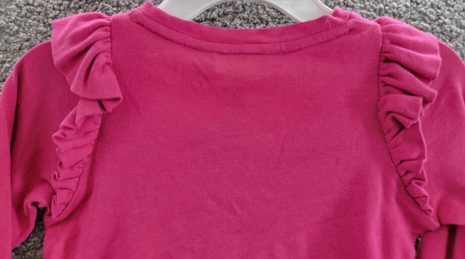 Polo Ralph Lauren Ruffle Long-Sleeve Top Girls' 2 College Pink Crewneck Pullover
